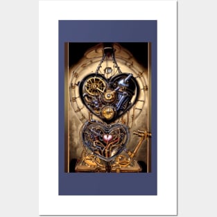 Steampunk mechanical heart Posters and Art